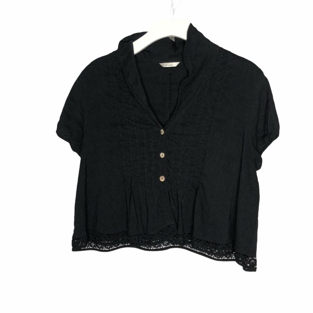 Kleen Women's Large Linen Blouse Top Lagenlook